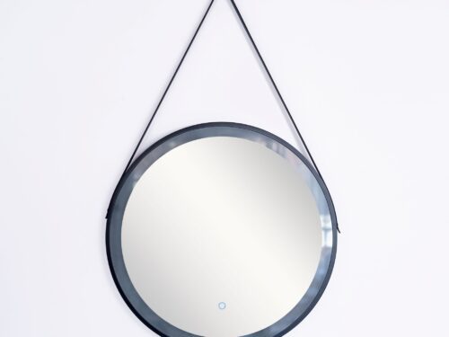 Espejo Nikola Led luz dual
 cálida a blanca negro 65cm